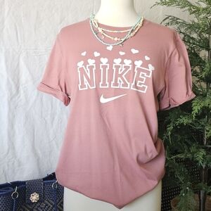 Nike Women's Pink Heart Graphic Tee